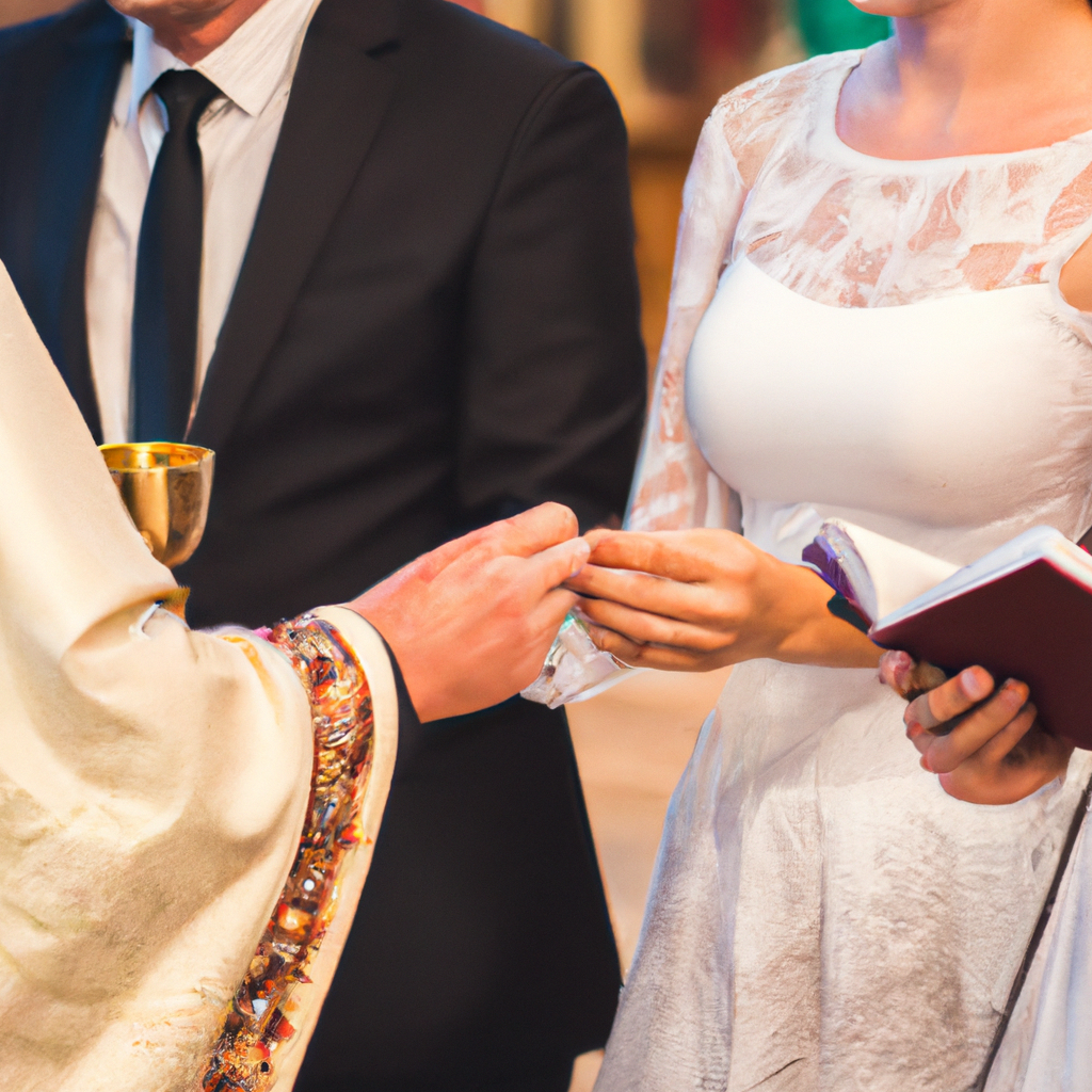 wedding, christian, catolic, wedding dress, 4k image, engaging. Ceremony. Groom and wife. priest